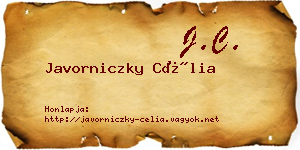 Javorniczky Célia névjegykártya